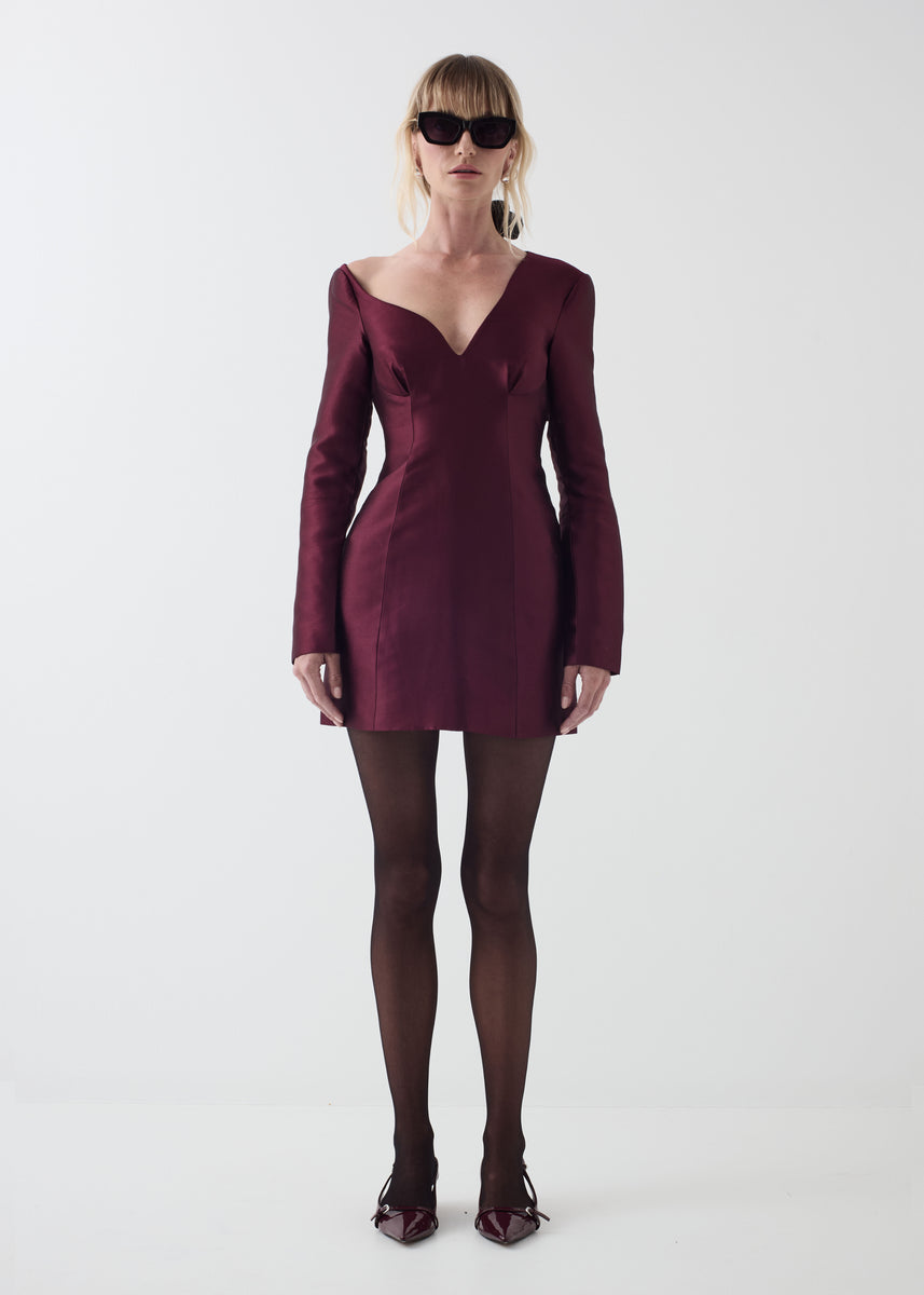 Celine Dress in Merlot