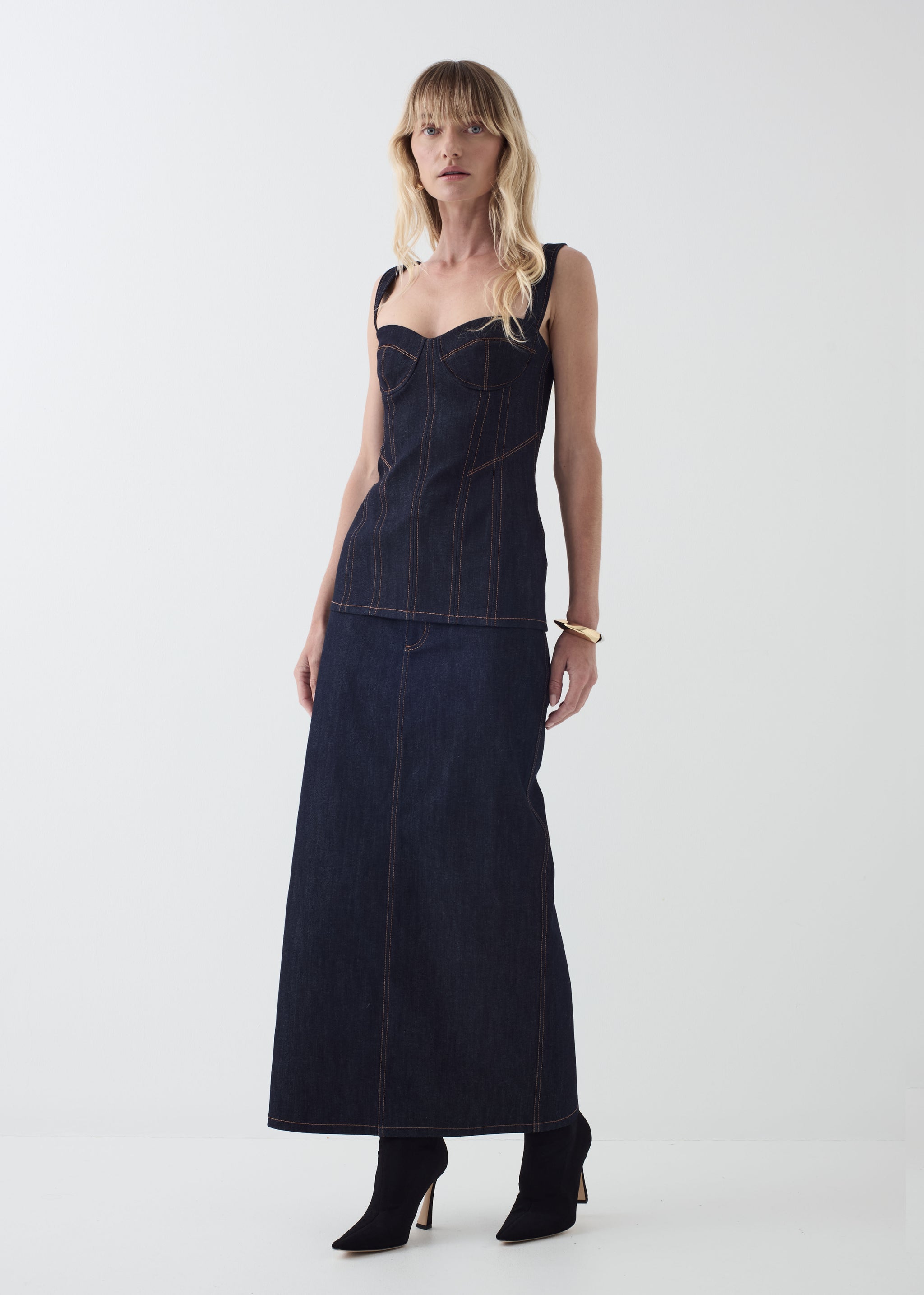 eloise denim dress Soor Ploom Eloise Pinafore