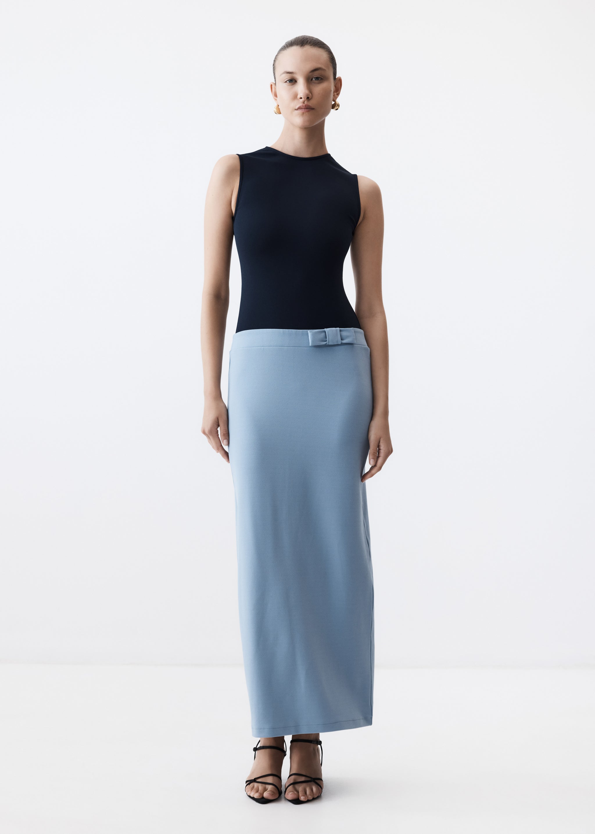 iga swiatek blue dress Lizzy Taffeta Pleated Skirt  Black, Emerald, Fuchsia & Powder Blue